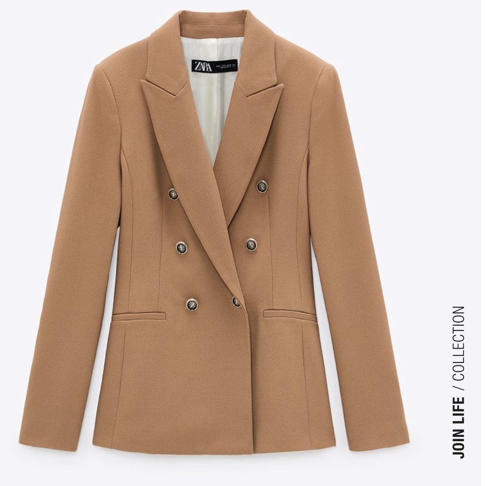 BNWT- taupe brown double breasted blazer
